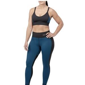 Evree Barbella Leggings, Black Turquoise Size Small Athletic Yoga Pants